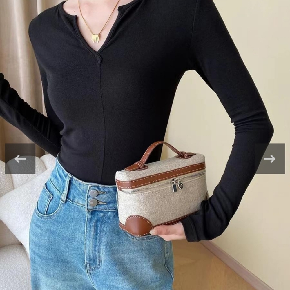 Square Nylon Bag with Zipper